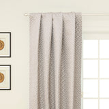 Cream Hexagon Geometric Jacquard Weaved Curtain Panels