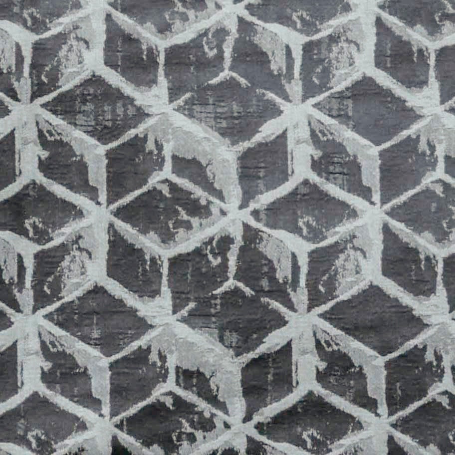 Gray Blocks Jacquard Fabric By The Metre