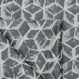 Gray Blocks Jacquard Fabric By The Metre