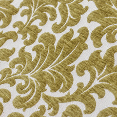 Chartreuse Flowers Jacquard Velvet Fabric By The Metre