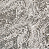 Grey And Cream Jacquard Velvet Fabric By The Metre