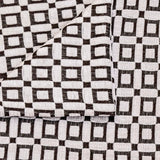 Brown Blocks Jacquard Velvet Geometric Curtain Panels