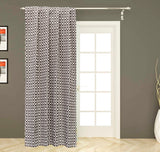 Brown Blocks Jacquard Velvet Geometric Curtain Panels