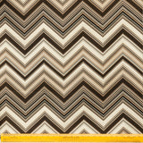 Brown Chevron Geometric Jacquard Weave Curtain Panels