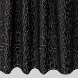 Black Gray Web Jacquard Velvet Abstract Curtain Panels