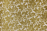Chartreuse Flowers Jacquard Velvet Fabric By The Metre