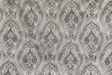 Grey N Cream Paisley Damask Jacquard Weave Curtain Panels