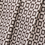Brown Blocks Jacquard Velvet Geometric Curtain Panels