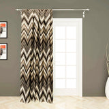Brown Chevron Geometric Jacquard Weave Curtain Panels