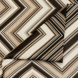 Brown Chevron Geometric Jacquard Weave Curtain Panels