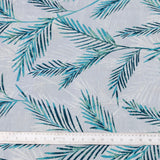 Turquoise Blue Shrubs Printed Cotton Curtain Panels