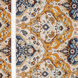 Cream Traditional Damask Printed Cotton Curtain Panels