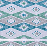 Green Egyptian Pattern Print Cotton Geometric Curtain Panels