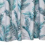 Turquoise Blue Shrubs Printed Cotton Curtain Panels