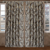 Brown Flower Embroidery Wool Embroidered Curtain Panels