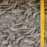 Brown Flower Embroidery Wool Embroidered Curtain Panels