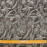 Brown Flower Embroidery Wool Embroidered Curtain Panels