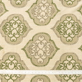 Geometric Olive Green Jacquard Weave Damask Curtain Panels