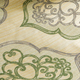 Geometric Olive Green Jacquard Weave Damask Curtain Panels