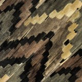 Beige, Brown Chevron Digital Printed Velvet Curtain Panels