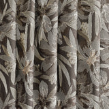 Brown Flower Embroidery Wool Embroidered Curtain Panels