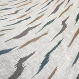 Off White Artistic Sheer Embroidery Linen Look Curtain Panel