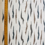 Off White Artistic Sheer Embroidery Linen Look Curtain Panel