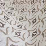 Off White, Brown Sheer Fabric By The Metre