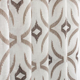 Geometric Sheer Embroidery Linen Look Curtain Panels