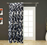 Black Midnight Circles Jacquard Weave Curtain Panels