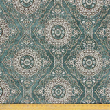 Geometric Eclectic Teal Chenille Velvet Curtain Panels