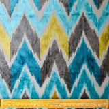 Chartreuse Jacquard Velvet Fabric By The Metre