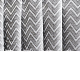 Silver Chevron Jacquard Velvet Curtain Panels
