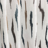 Off White Artistic Sheer Embroidery Linen Look Curtain Panel