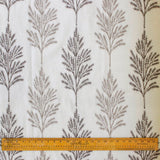 Fern Tree Sheer Embroidery Linen Look Curtain Panels