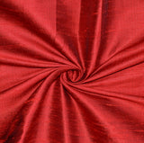 Deep Red Pure Silk Dupioni Curtain Panels