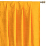 Bright Saffron Yellow Pure Silk Dupioni Curtain Panels