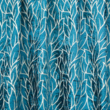 Teal Blue Leaves Velvet Fabric By The Metre