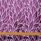 Purple Leaves Burnout Velvet Curtain Panels