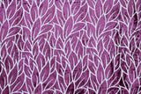 Purple Leaves Burnout Velvet Curtain Panels
