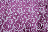 Purple Leaves Velvet Fabric By The Metre