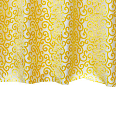 Mimosa Yellow Scrolls Burnout Velvet Curtain Panels