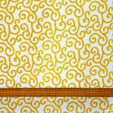 Mimosa Yellow Scrolls Burnout Velvet Curtain Panels