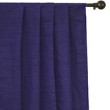 Dark Blue Silk Dupioni Curtain Panels