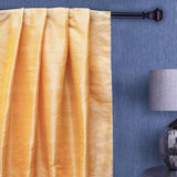 Mustard Orange Silk Dupioni Curtain Panels