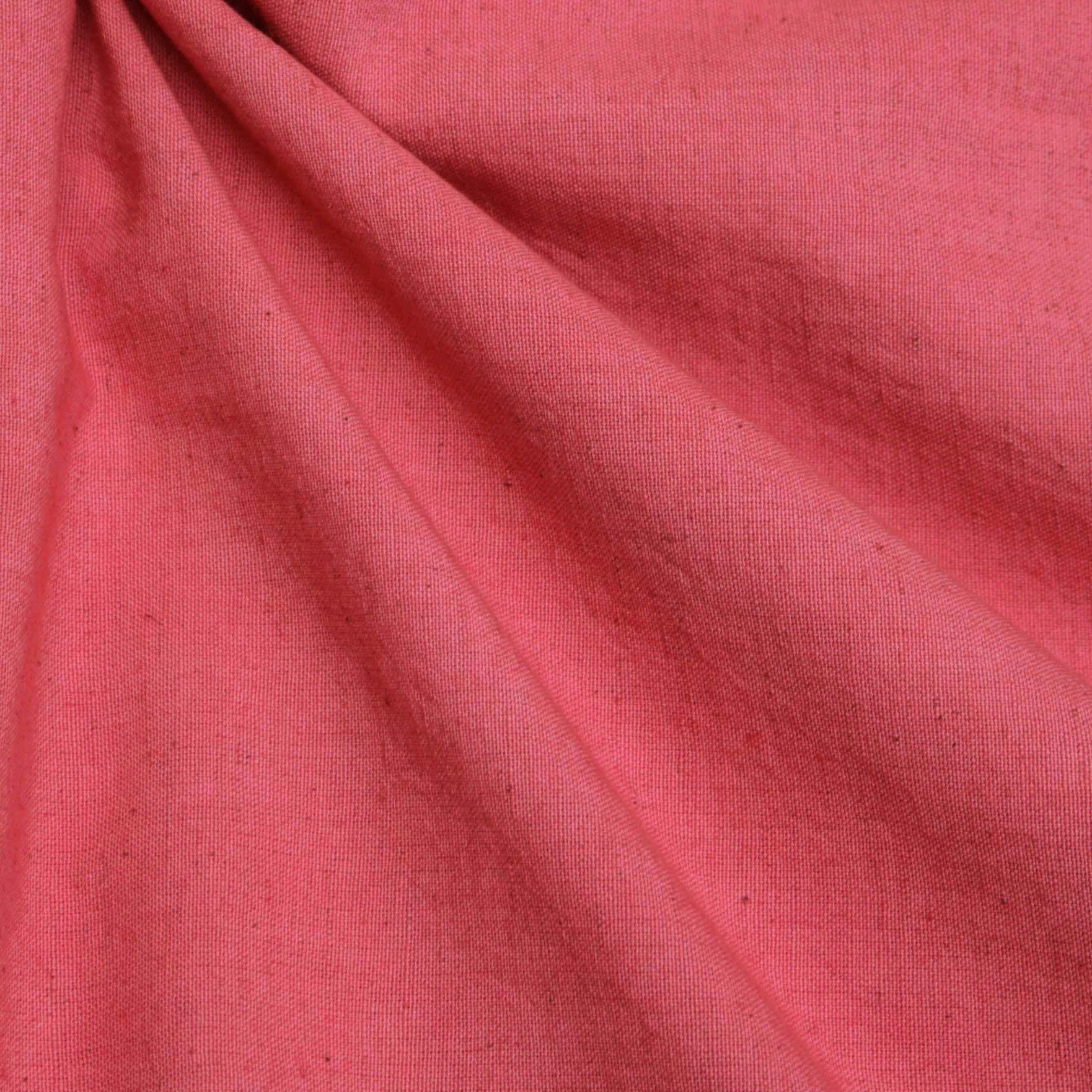 Coral Pink Cotton Linen Fabric