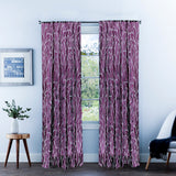 Purple Leaves Burnout Velvet Curtain Panels