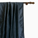 Midnight Blue Silk Dupioni Curtain Panels