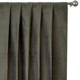 Taupe Green Pure Silk Dupioni Curtain Panels