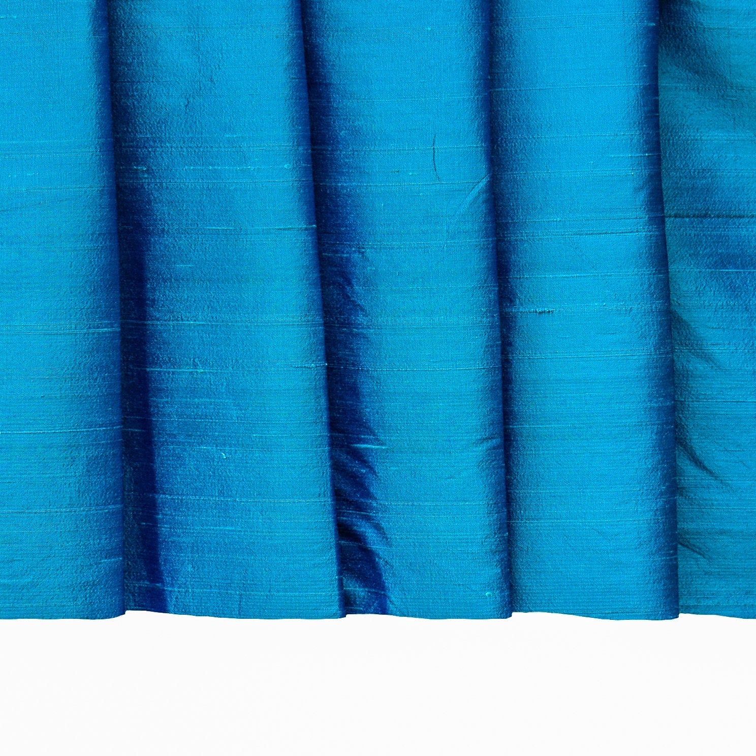 Blue And Turquoise Silk Dupioni Curtain Panels